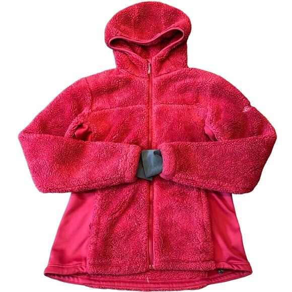 Columbia Women's Polar Yeti Plush Fleece Jacket Cherry Red Size M - Picture 1 of 8